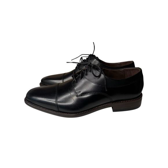 Johnston & Murphy NEW Black Leather Men’s 8 Archer Cap Toe Oxford Shoes - Picture 4 of 8